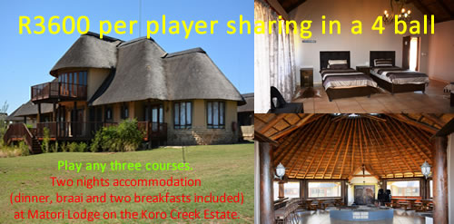 Weekend. 1 Round of golf, two nights accommodation. Weesgerus.